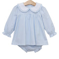 Catherine Diaper Set- Light Blue Windowpane