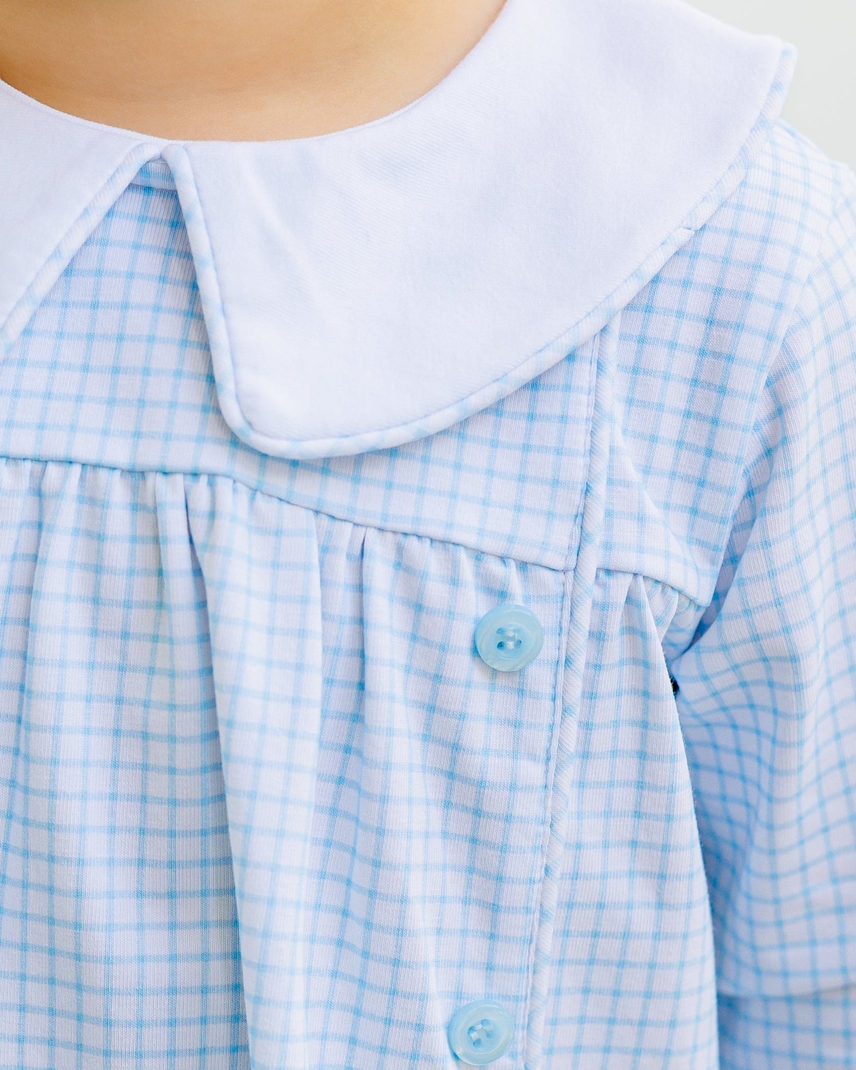 Liam Diaper Set- Light Blue Windowpane