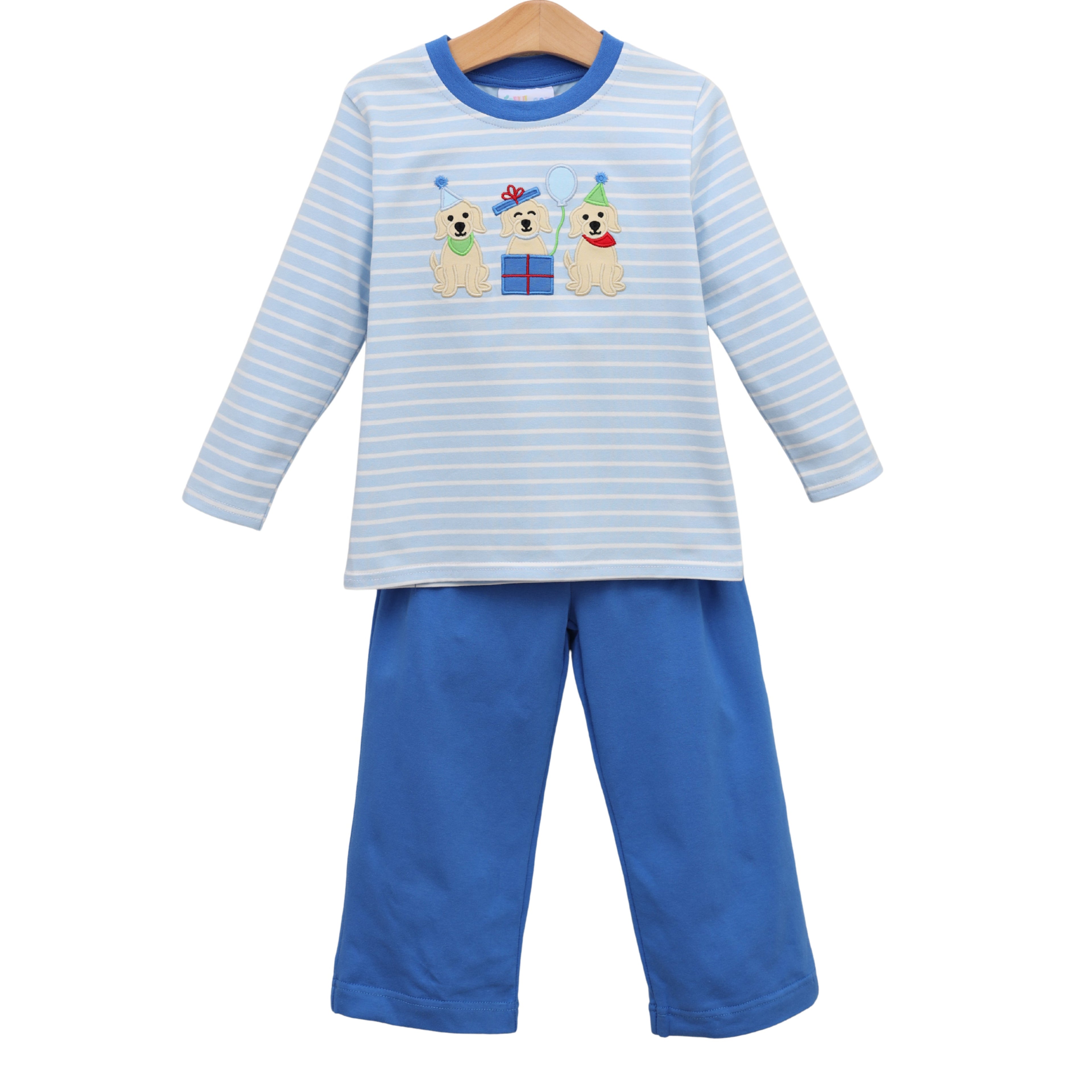 Puppy Party Blue Pants Set