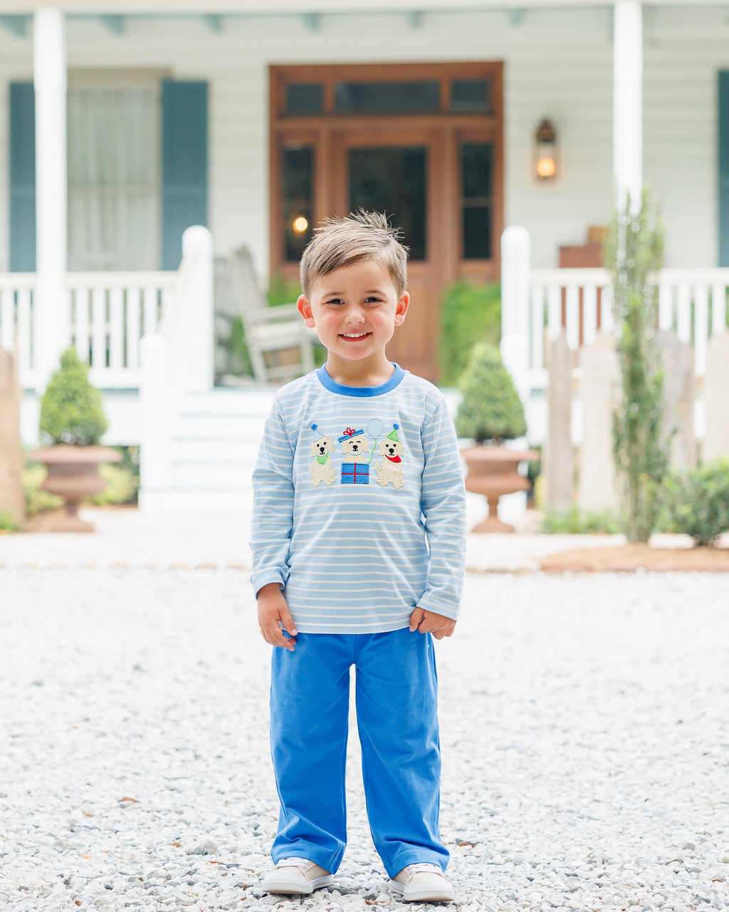 Puppy Party Blue Pants Set