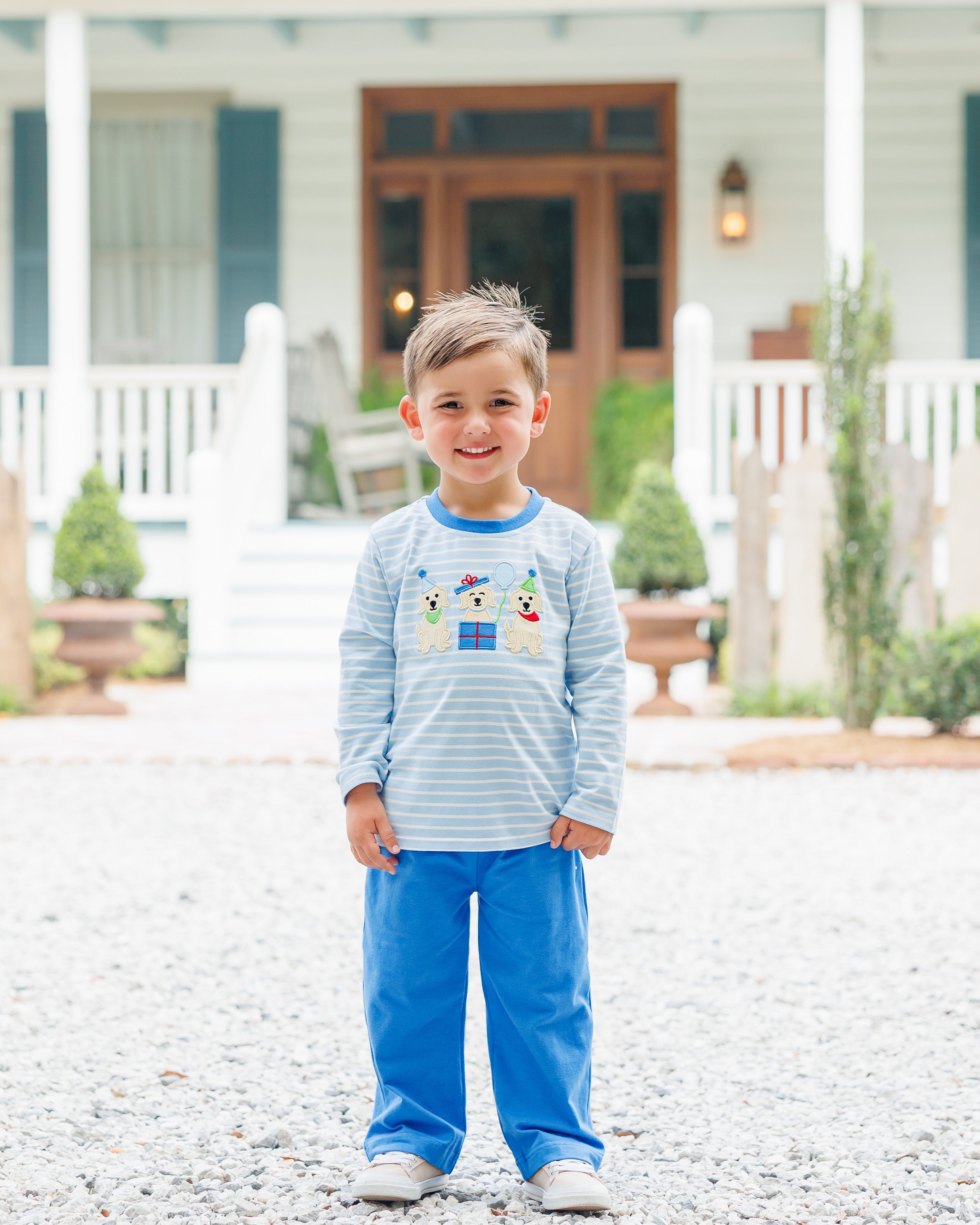 Puppy Party Blue Pants Set