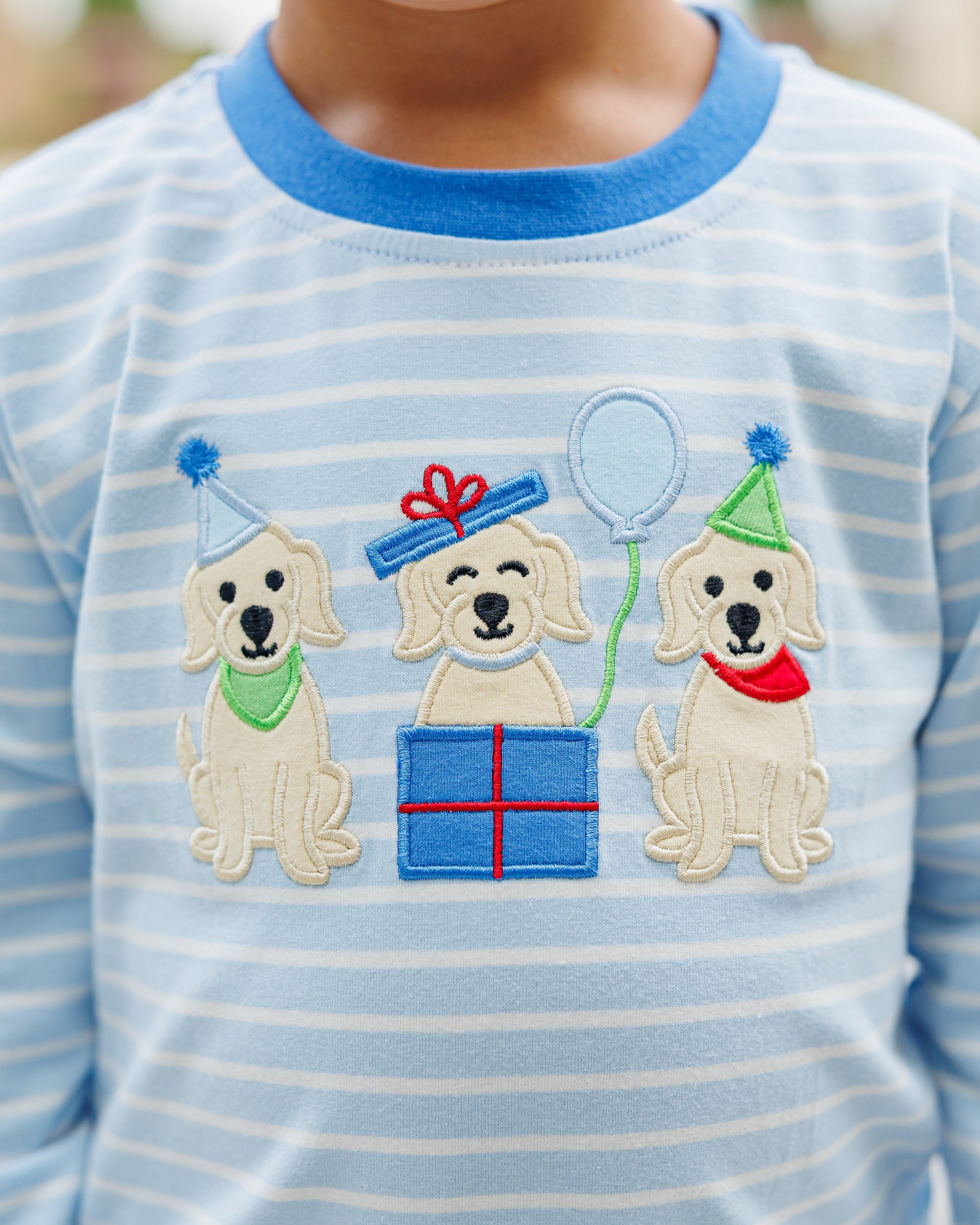 Puppy Party Blue Pants Set