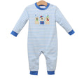 Puppy Party Blue Romper