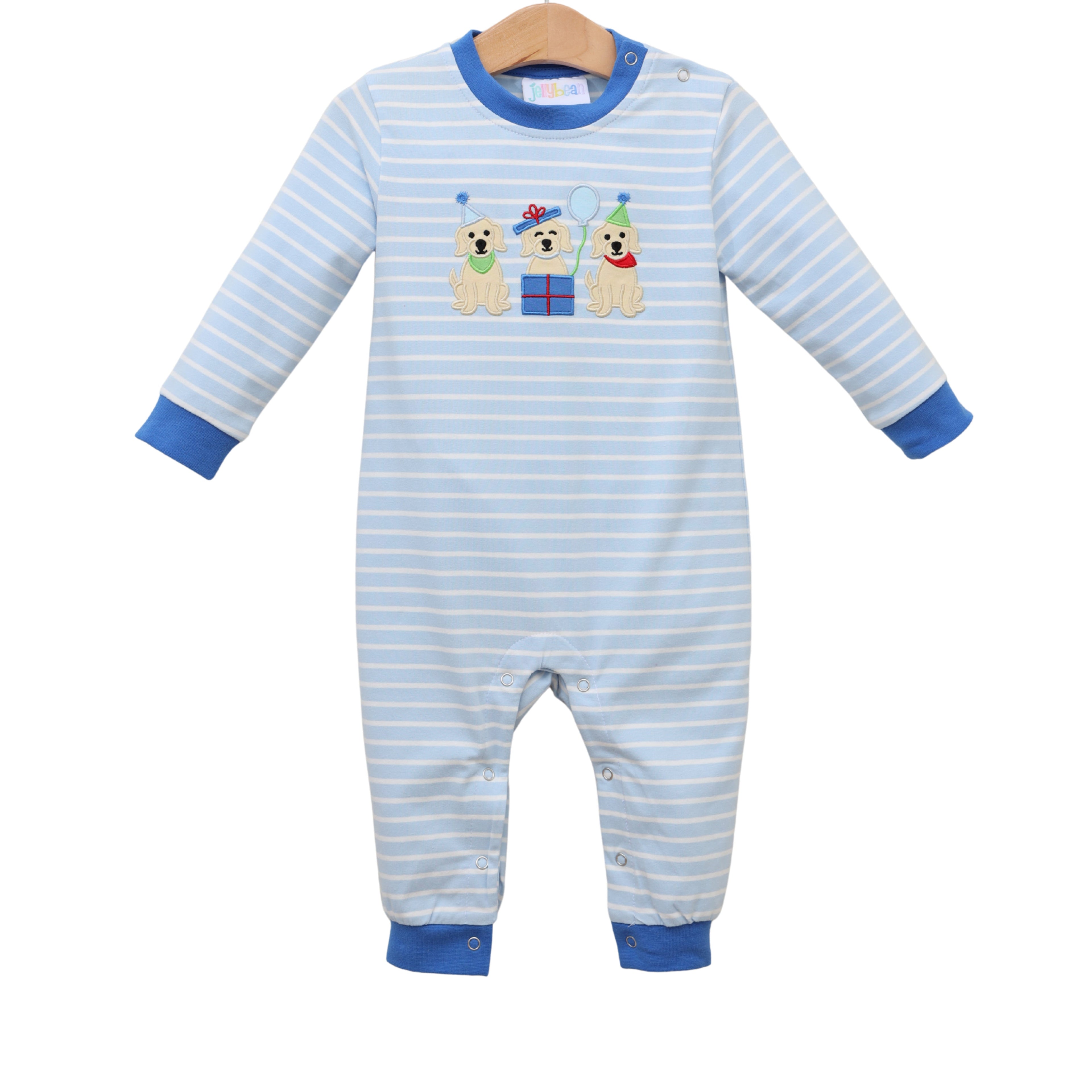 Puppy Party Blue Romper